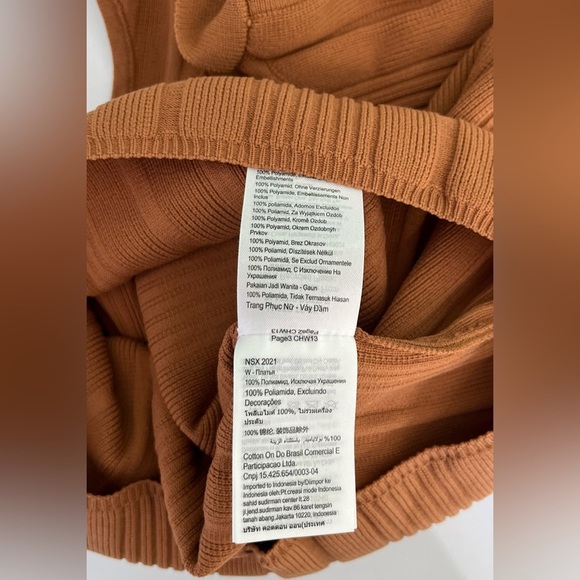 Bodycon Dress‎ Women’s S Fawn Brown Ribbed Mini Sleeveless NWT - Picture 8 of 8